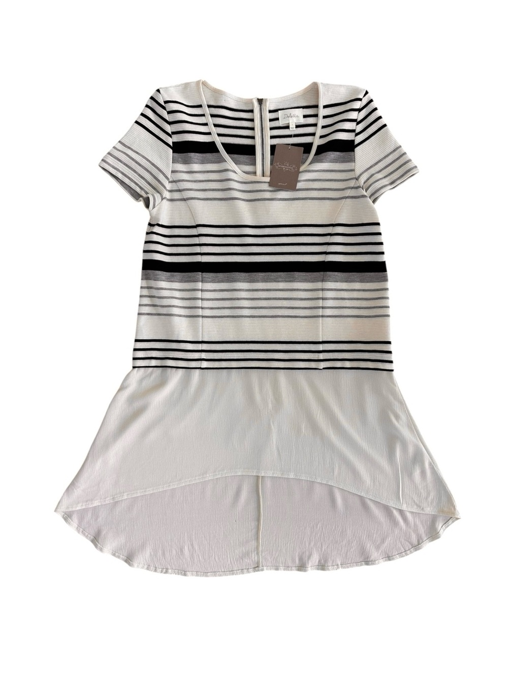 Deletta Anthropologie Gradient Striped High Low Tunic Top